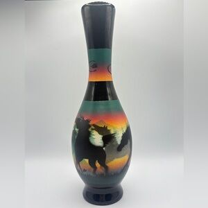 Benally Dine Signed Cedar Mesa Native American Pottery Wild Horses Totem Vase
